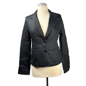 Black Best Mountain Collection Blazer Jacket Women's Size 40 Fitted‎ Two Button